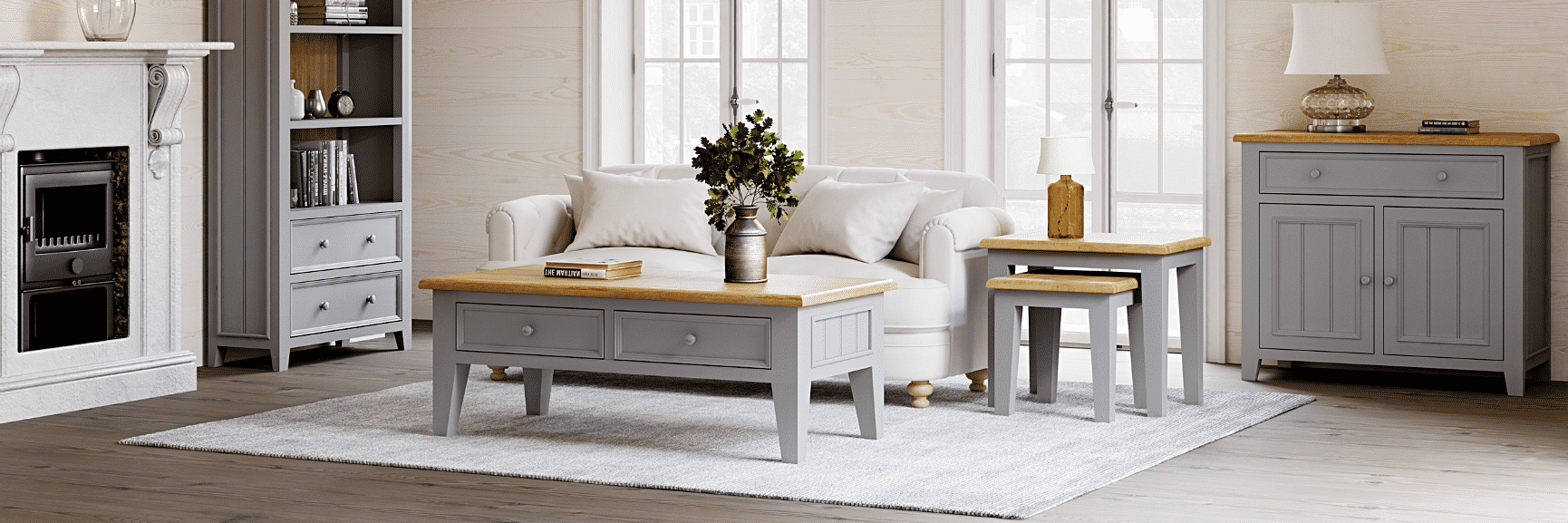 Weymouth Oak and Light Grey Oak Furniture Superstore