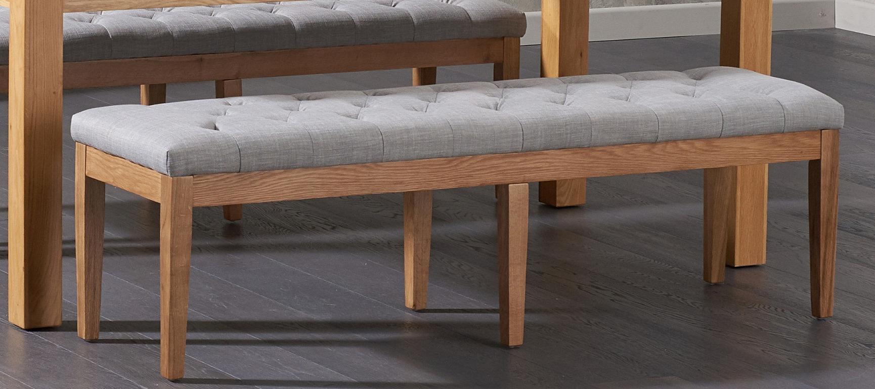 Camille Large Grey Fabric Bench | Oak Furniture Superstore