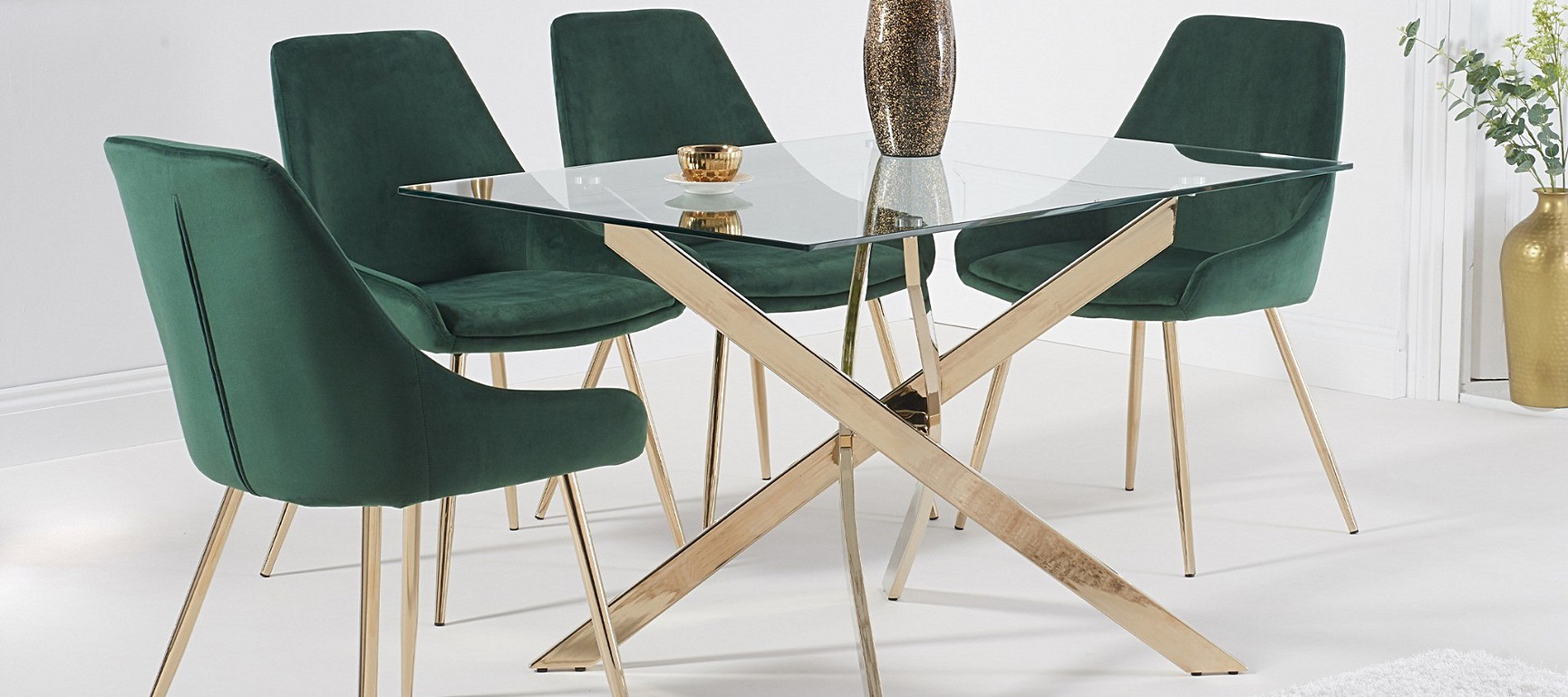 Velvet Green Chair Dining - Vida Living Hobbs Green Moss Wenge Leg