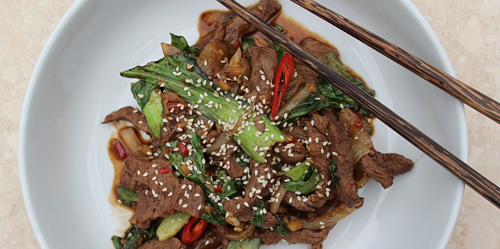 Sesame Beef And Pak Choi Stir Fry Recipe Fieldandflower 