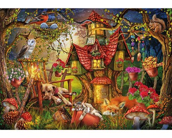 Wentworth Wooden Puzzle 500 Piece Off to the Market Dogs Wood Jigsaw 