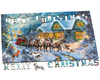 Wooden Christmas Puzzle The Snowman 250 Piece Wooden Holiday Jigsaw by Wentworth 