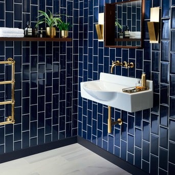 Blue Bathroom Tiles For Floors Walls, Navy And White Bathroom Floor Tiles