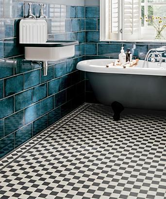 Mosaic Bathroom Floor Tile Black White Image Of Bathroom And Closet