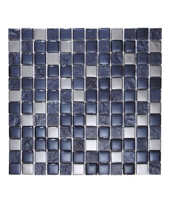 Slate Silver Black Square Mosaic Tile Topps Tiles