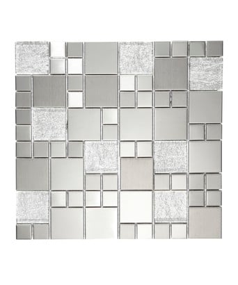 Metallic Random Silver Mix Mosaic Tile, Metallic Mosaic Tile