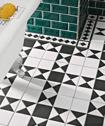 Grosvenor Topps Tiles, Black And White Encaustic Tiles Uk