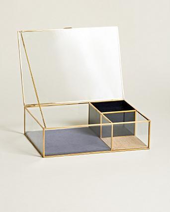 large glass jewelry box