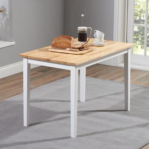 Chiltern 114cm White and Oak Painted Dining Table Oak Furniture