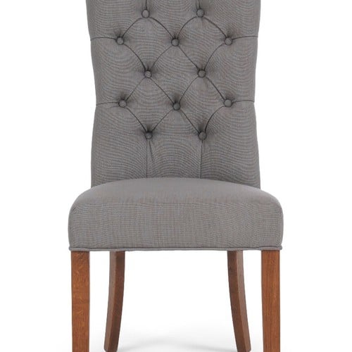 Anais Grey Fabric Dark Oak Leg Dining, Dark Grey Velvet Dining Chairs With Oak Legs
