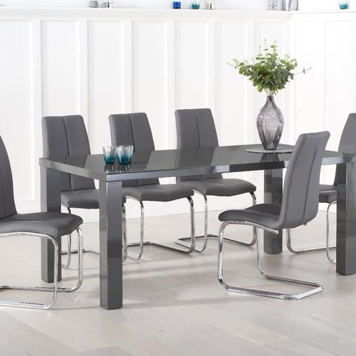 Atlanta 200cm Dark Grey High Gloss Dining Table with Gianni Chairs