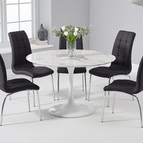 120cm marble dining table and hot sale chairs
