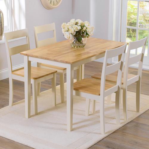 Chiltern 115cm Oak And Cream Dining Table Chairs