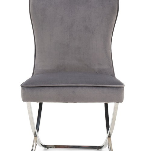 Giovanni Grey Velvet Dining Chairs