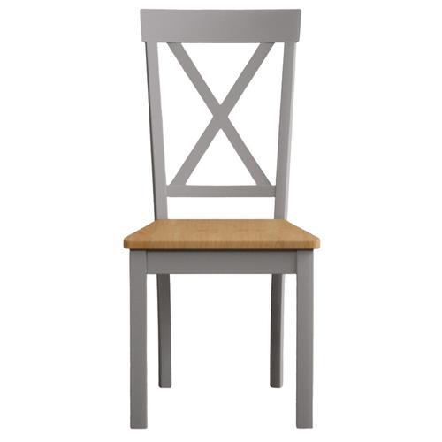 Hertford Light Grey Dining Chairs with Oak Seat Pad Oak Furniture Superstore