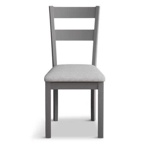Kendal Light Grey Painted Dining Chairs with Light Grey Fabric Seat Pad