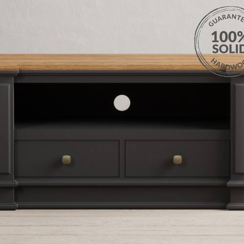 Lawson Charcoal Grey Small TV Cabinet | Oak Furniture Superstore