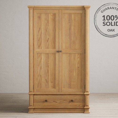 Lawson Solid Oak Double Wardrobe | Oak Furniture Superstore