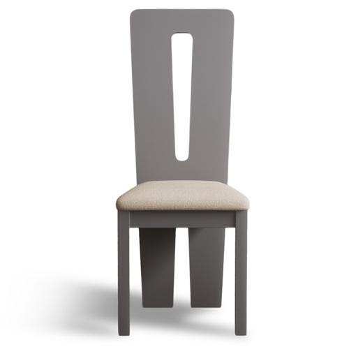 Lucca Light Grey Dining Chairs with Linen Fabric Seat Pad Oak
