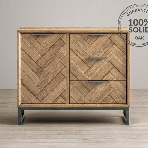 White herringbone shop sideboard