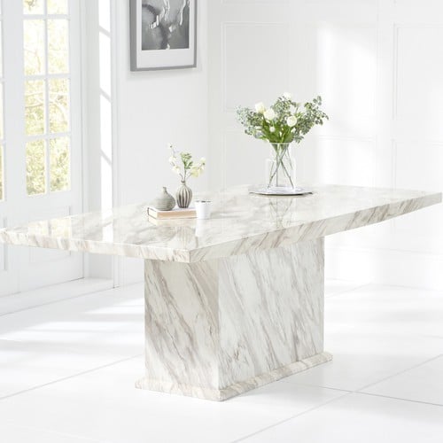Calacatta 220cm Marble Effect Dining Table