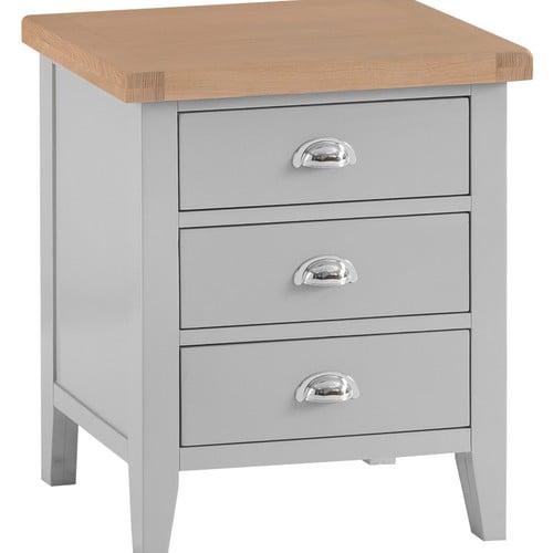 Willow Oak And Grey Extra Large 3, Large Side Table With Drawers