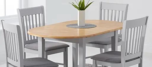Amalfi oak and grey shop extending dining table