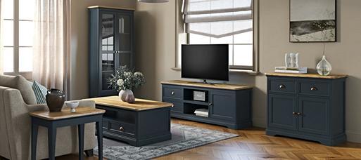 Painted wood top tv unit