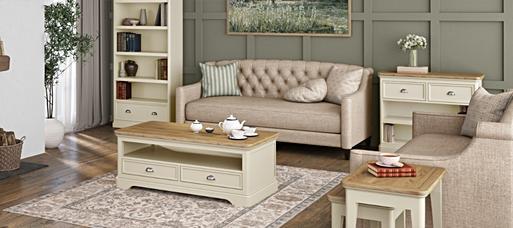 Bridstow Oak and Cream Painted Glazed Display Cabinet Oak