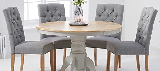 Extending Epsom Grey And Oak Painted Dining Table Oak Furniture