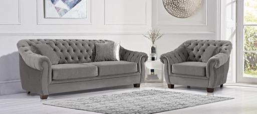 Eva grey velvet clearance sofa