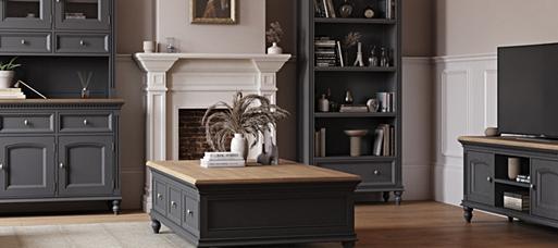 Francis Oak and Charcoal Grey Painted Painted Small Dresser Oak