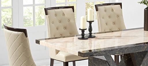 Cream marble effect dining table cheap