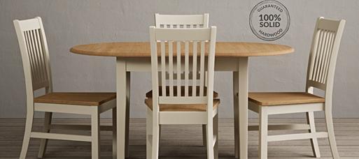 Cream oak dining clearance table