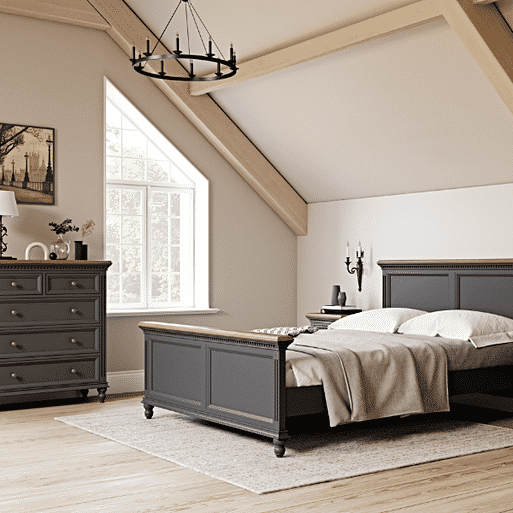 Francis Oak and Charcoal Bedroom Oak Furniture Superstore