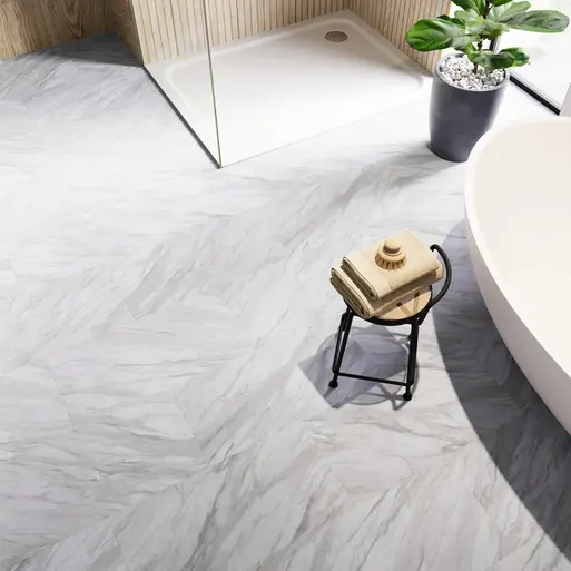 White floor store tiles