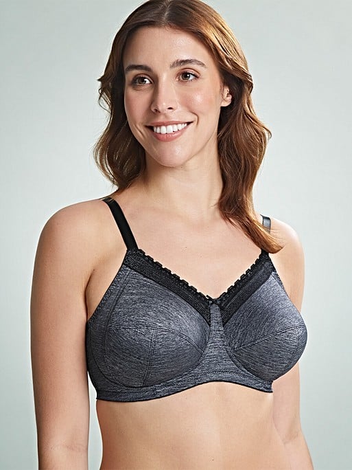 Charlotte Cotton-Lined Full Bust Wirefree Support Bra - Plus Size Bras