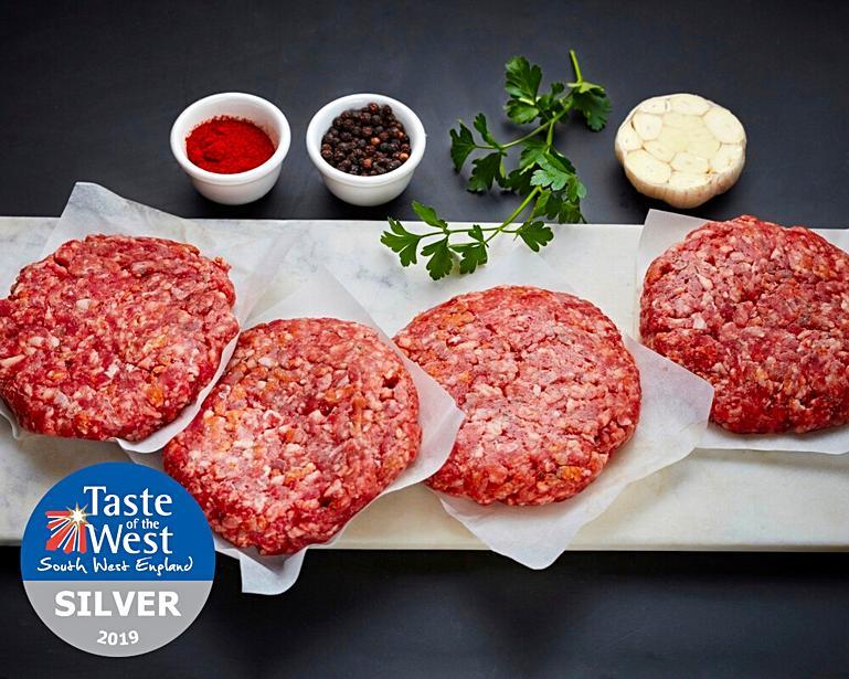 Beef & Chorizo Burgers, Pack of 4 (454g) | Field & Flower Meat
