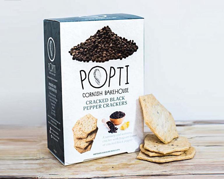 Cracked Black Pepper Crackers (100g) Field & Flower Pantry