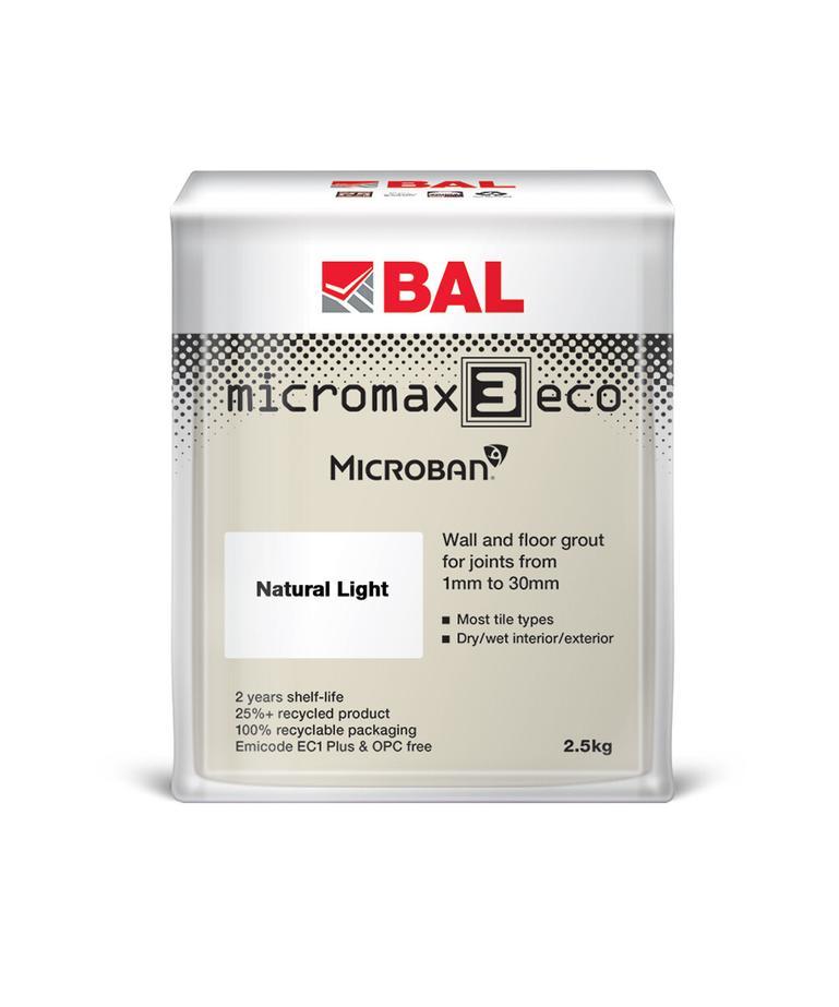 BAL Micromax3 Eco Grout Colour Editions Natural Light 2.5kg Topps Tiles