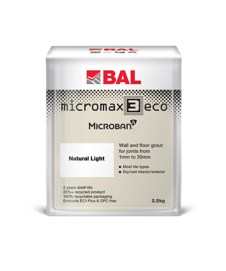 BAL Micromax3 Eco Grout Colour Editions Natural Light 2 5kg Topps Tiles