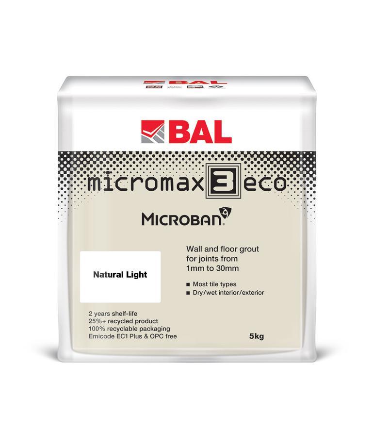 BAL Micromax3 Eco Grout Colour Editions Natural Light 5kg Topps Tiles