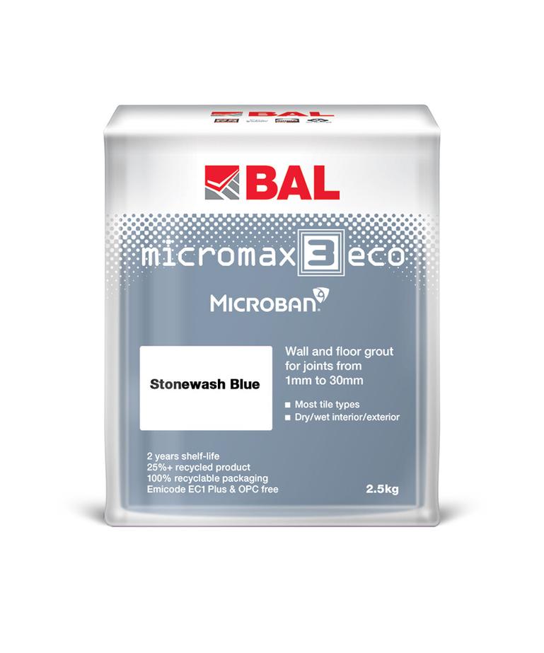 BAL Micromax3 Eco Grout Colour Editions Stonewash Blue 2 5kg Topps Tiles