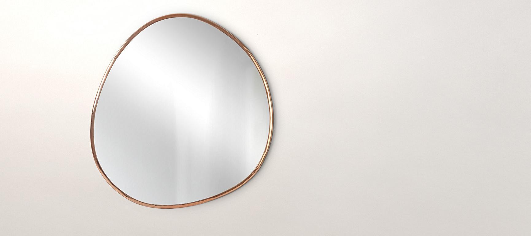 Rose Gold Pebble Mirror Extra Large Oliver Bonas