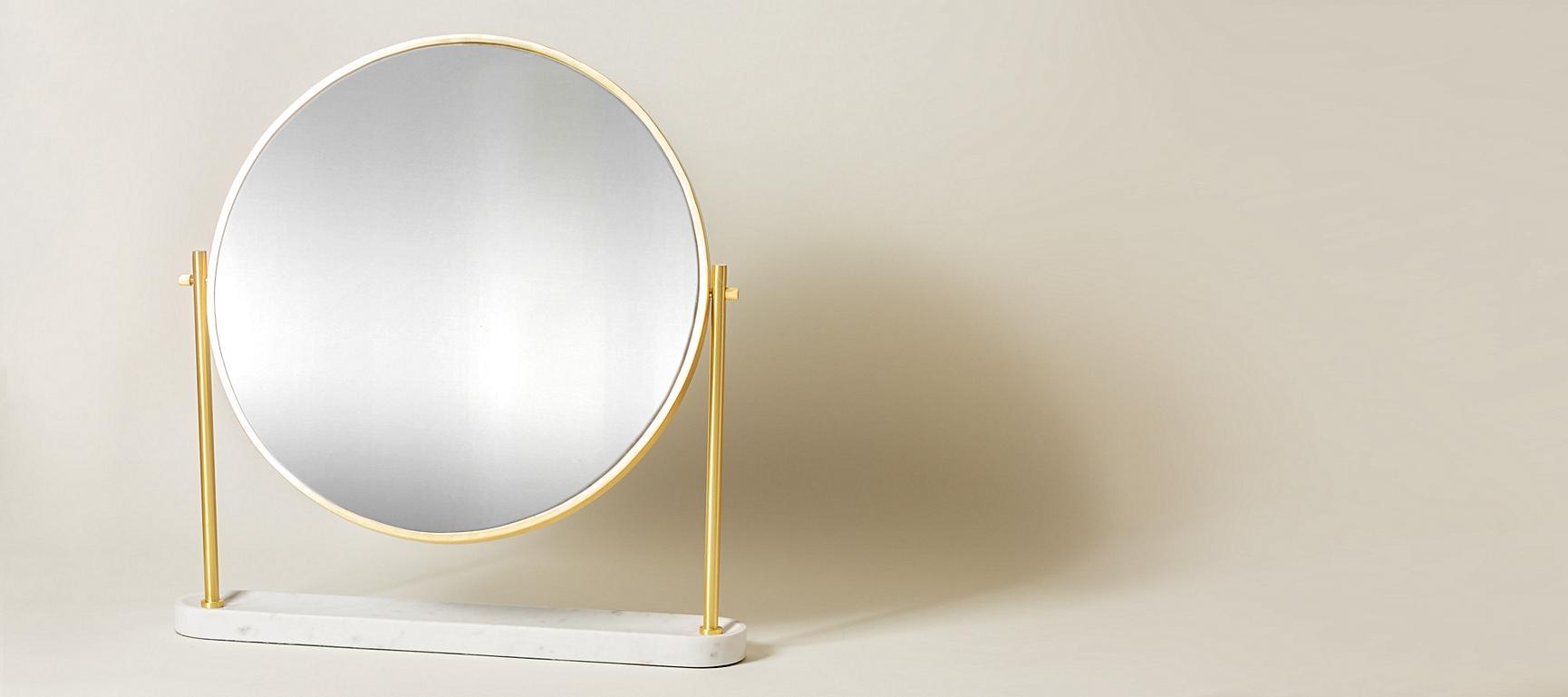 Round Marble Dressing Table Mirror Oliver Bonas