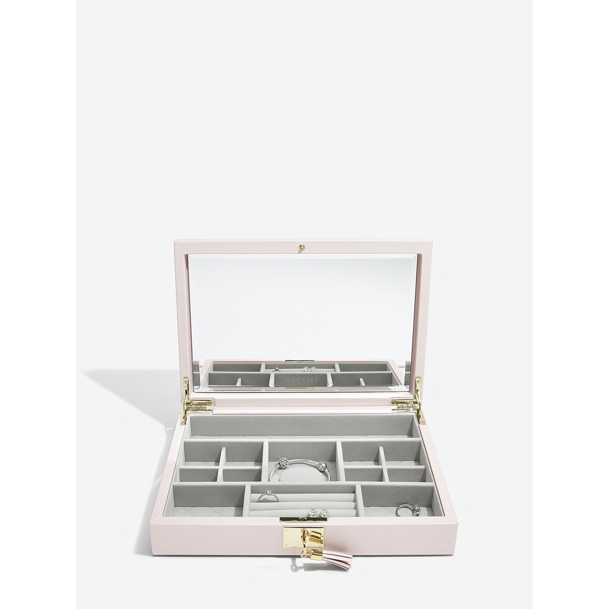 Blossom Pink Leather Jewellery Box Lid