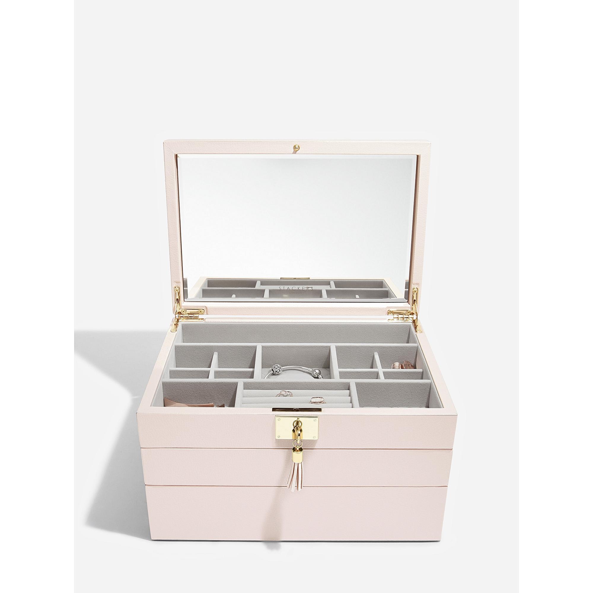 Blossom Pink Leather Jewellery Box - Set of 3