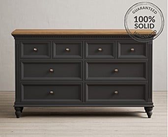 Francis Oak and Charcoal Grey Painted Wide Chest Of Drawers