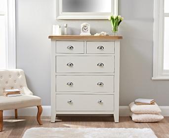 Eden Oak And White Large 2 Over 3 Chest Of Drawers
