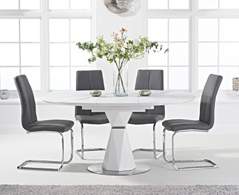 Jackson 120cm Round White Extending, White Round Extendable Dining Table And Chairs